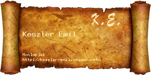 Keszler Emil névjegykártya