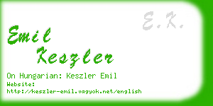 emil keszler business card